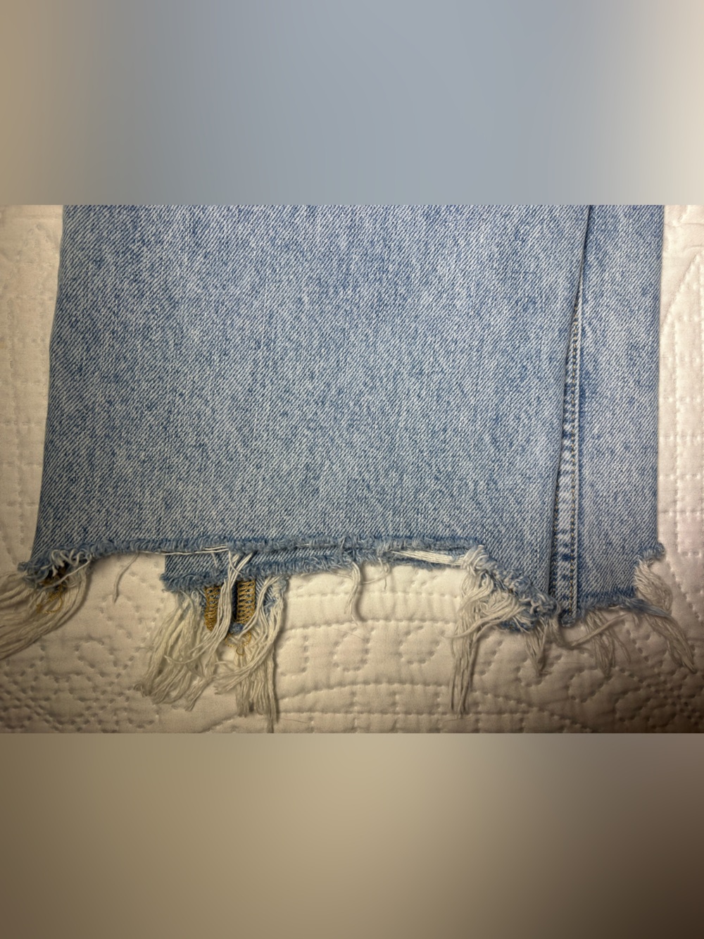 NUUDS The Straight Classic Jeans Ranger Light Wash Distressed Raw Hem size 26/S - Picture 10 of 14